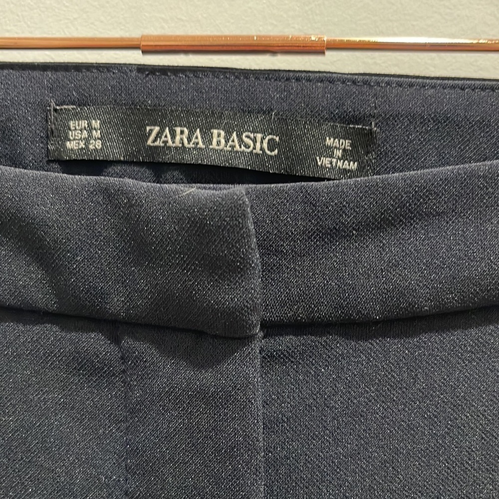 Zara Basic Black Pants With Silver Button Cuff Ac… - image 4